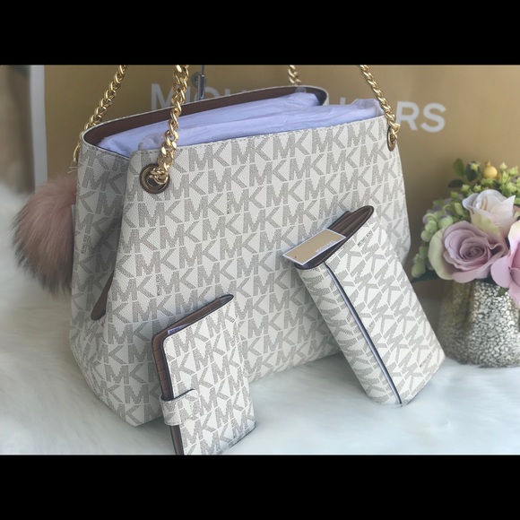 🌷MICHAEL KORS Jet Set Vanilla Shoulder Tote Set - Picture 6 of 8